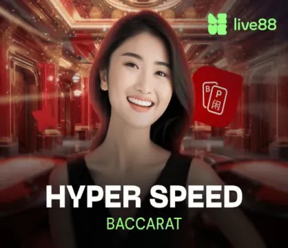Hyper Speed Baccarat online game logo by Evolution on nvcasinopl.org